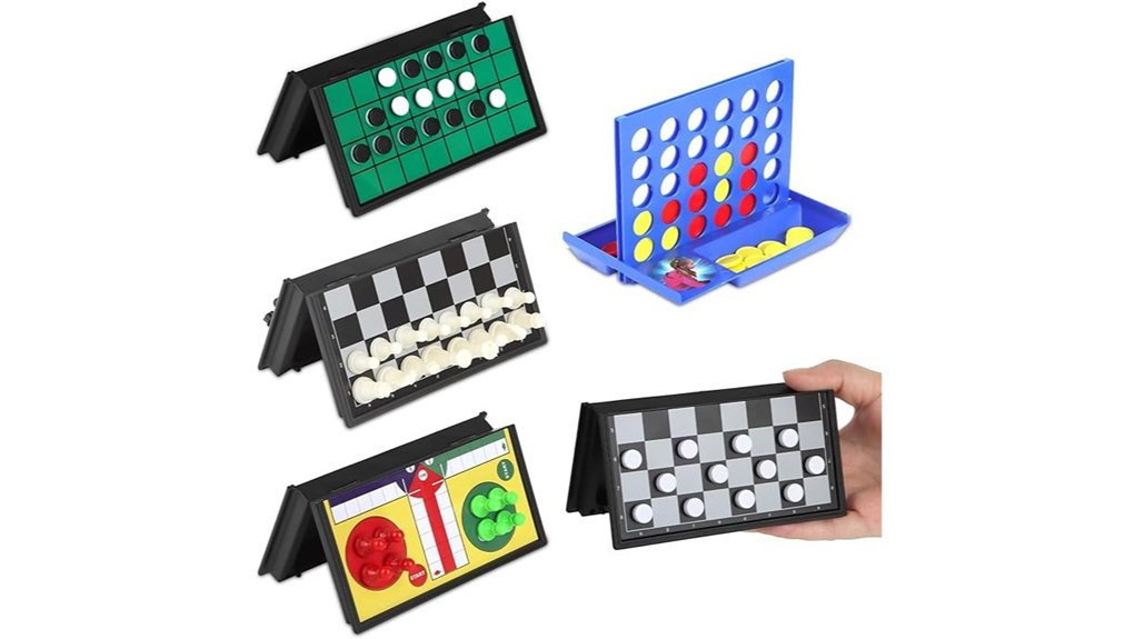 mini magnetic 5 in 1 chess checkers