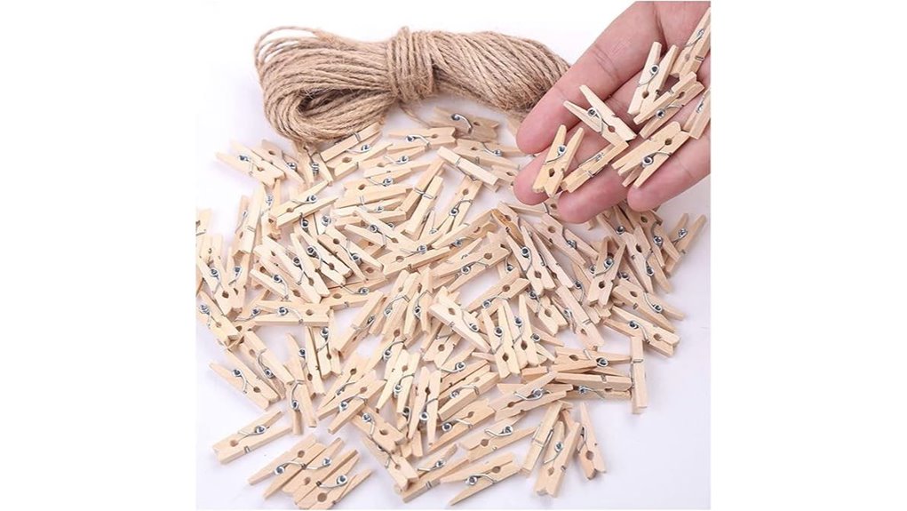 mini wooden twined clothespins