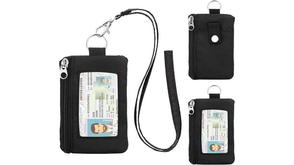 minimalist dual pocket rfid lanyard