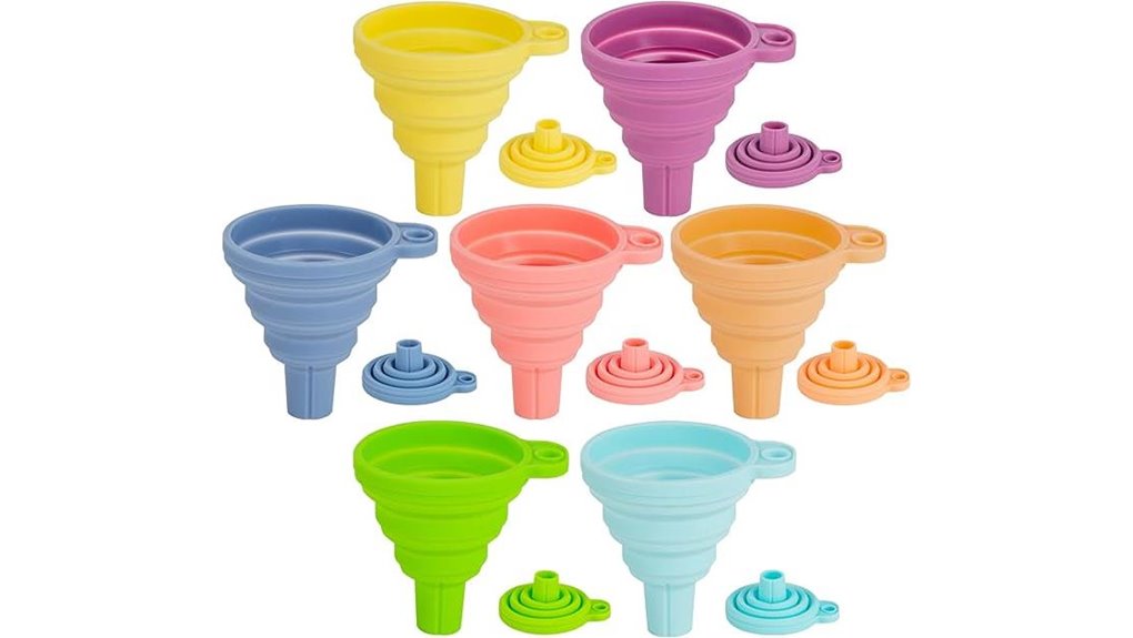 multicolor silicone kitchen funnel