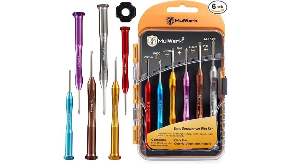 mulwark magnetic 6 piece screwdrivers