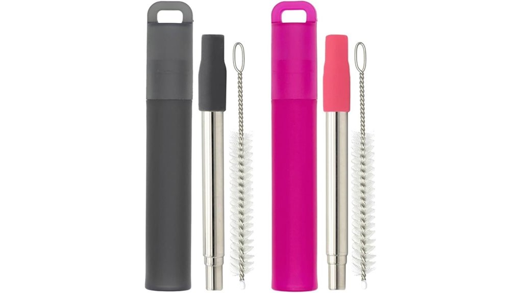 naively two stainless straws