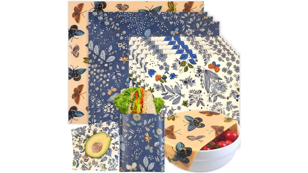 nine pack eco friendly beeswax wraps