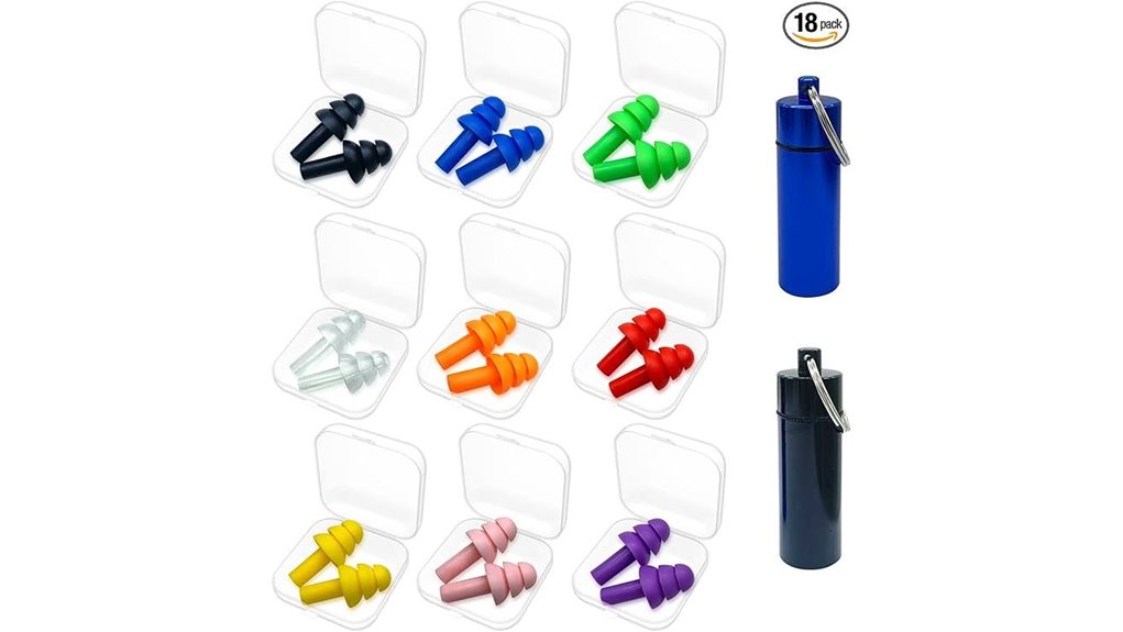 nine silicone earplugs case
