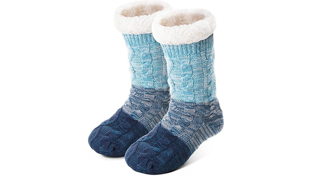 non slip fuzzy fleece slippers