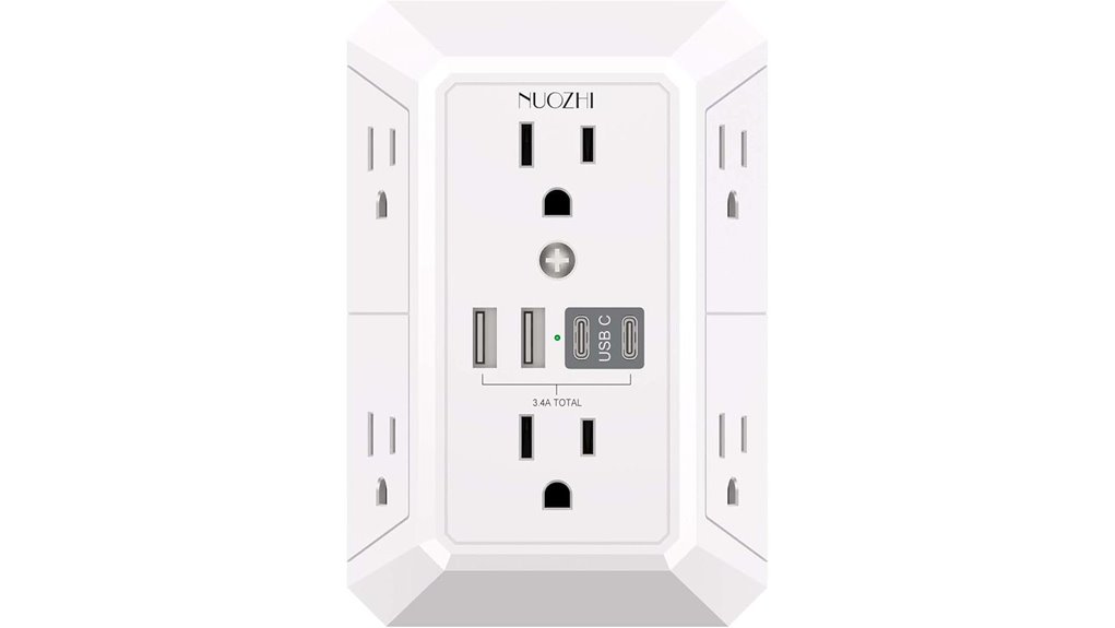 nuozhi surge 6 outlet 4usb