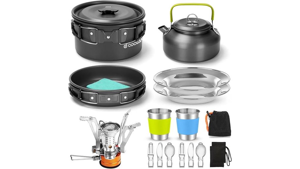 odoland 16 piece camping cookware