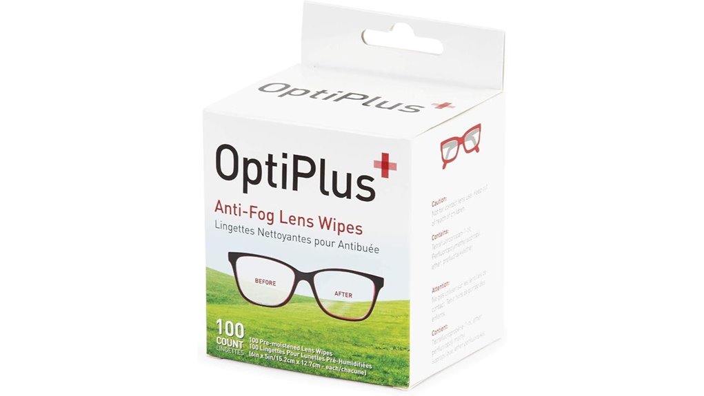 optiplus anti fog cleaning wipes