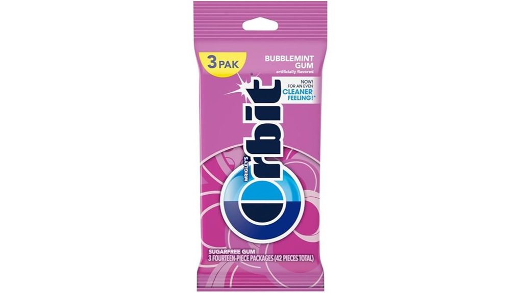 orbit bubblemint sugar free pack