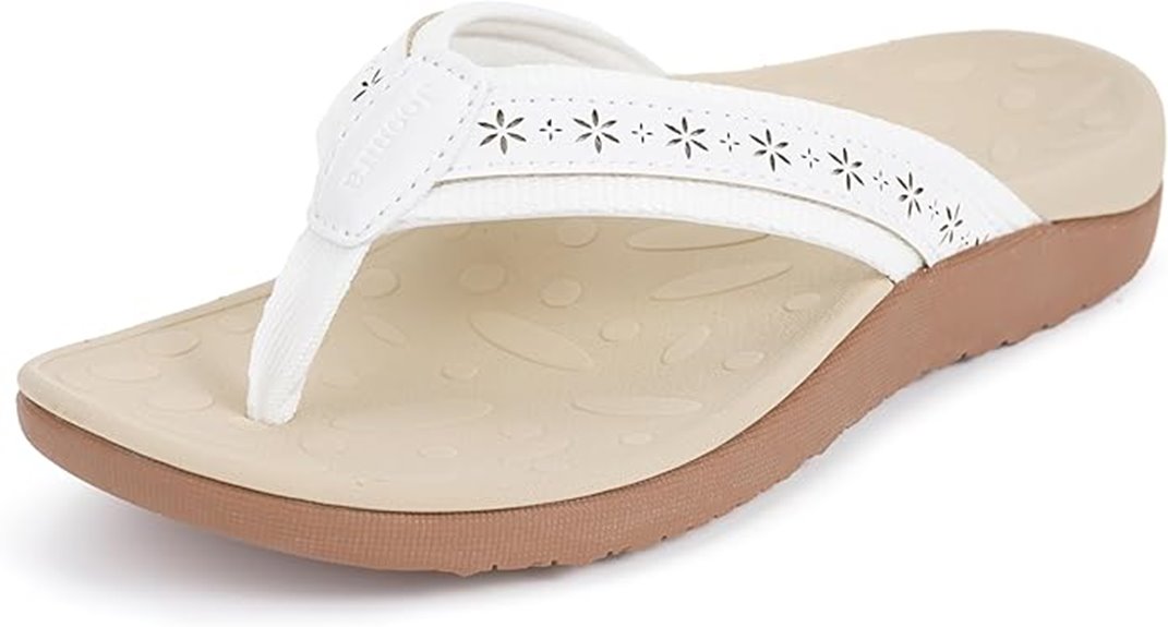 orthotic arch supporting women s flipflops