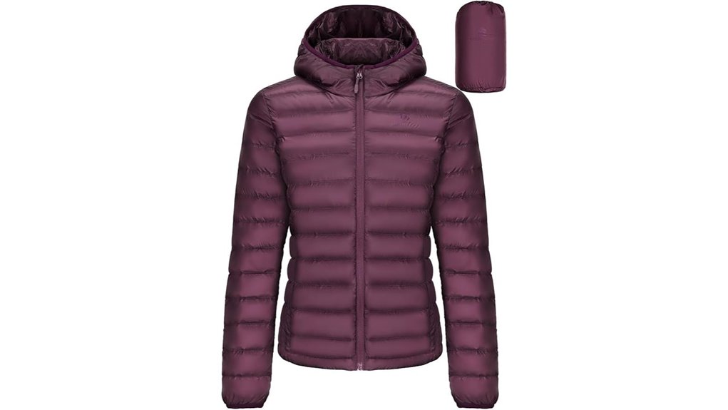 packable water resistant down jacket