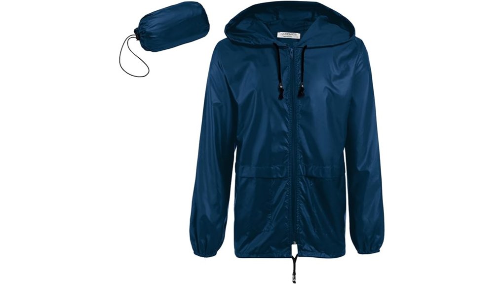packable waterproof rain jacket