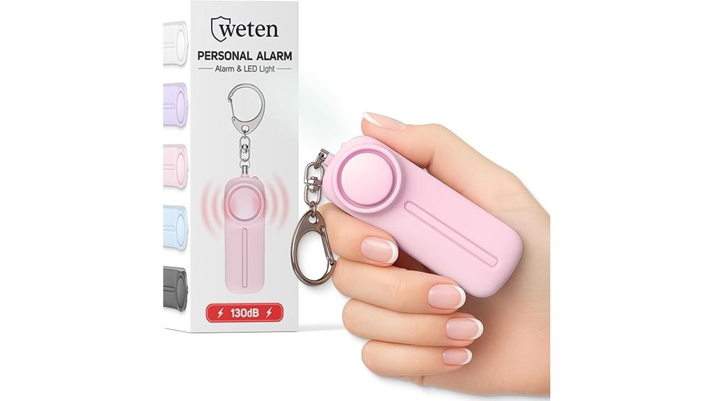 pink 130db safety keychain