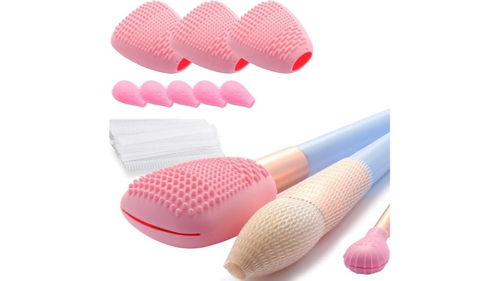 pink silicone brush cleaner
