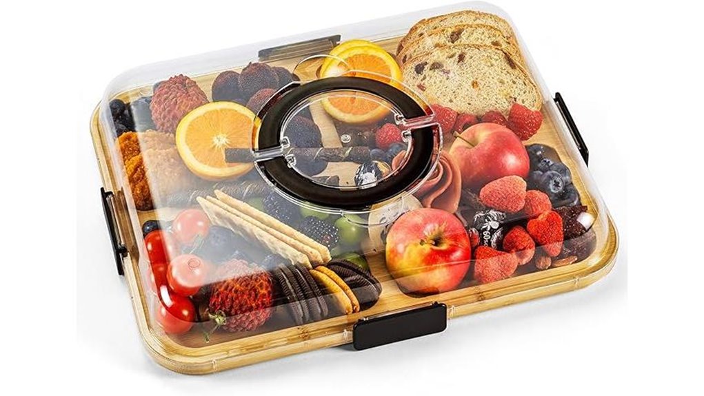 portable 6 compartment clear lid