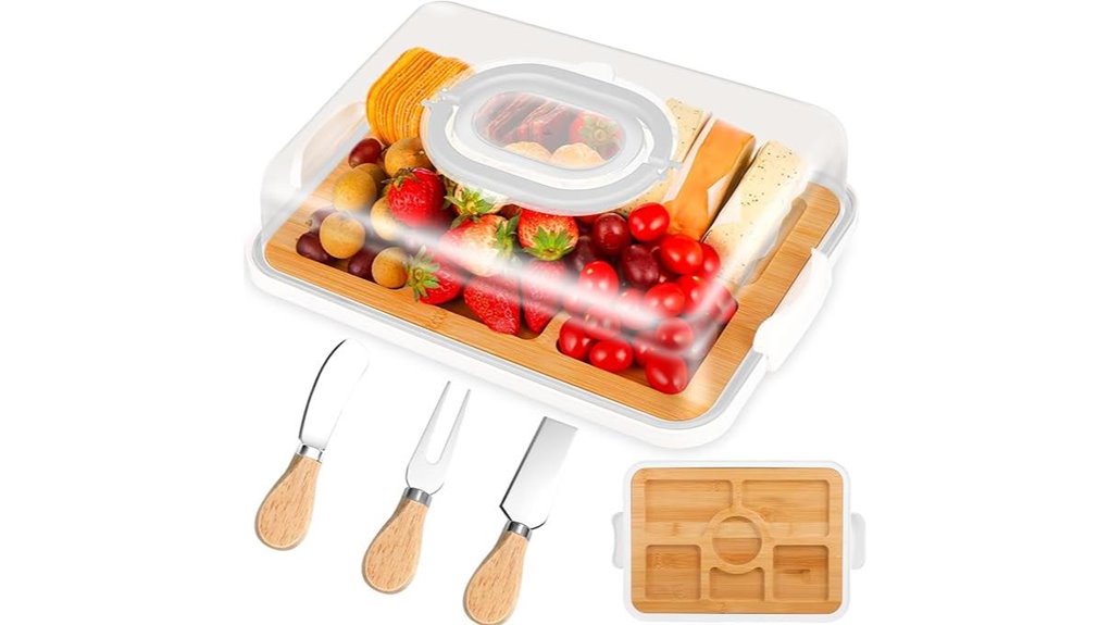 portable bamboo charcuterie lock