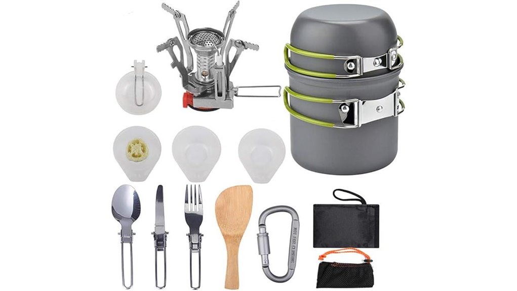 portable camping cookware kit