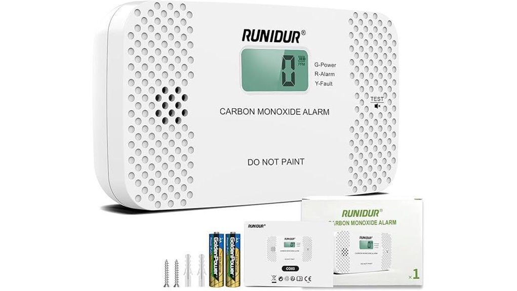 portable co detector lcd