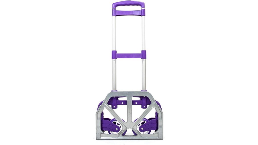 portable folding purple handtruck