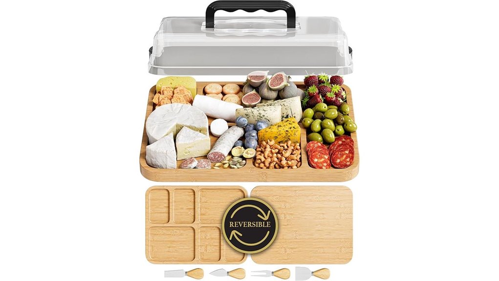 portable reversible charcuterie plate