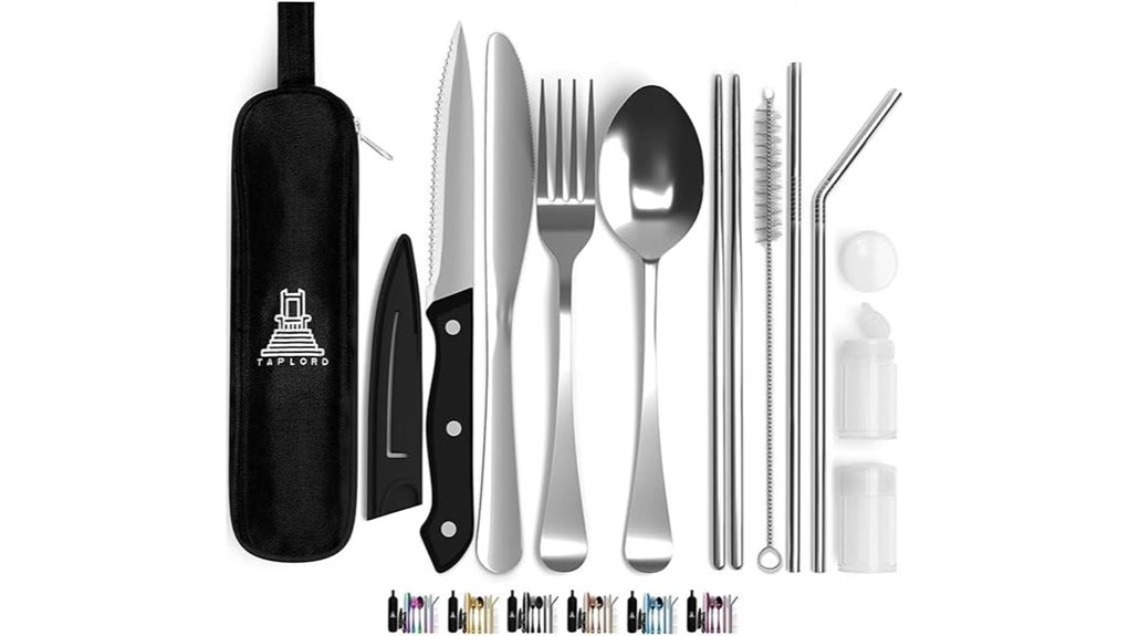 portable stainless 10 piece utensils