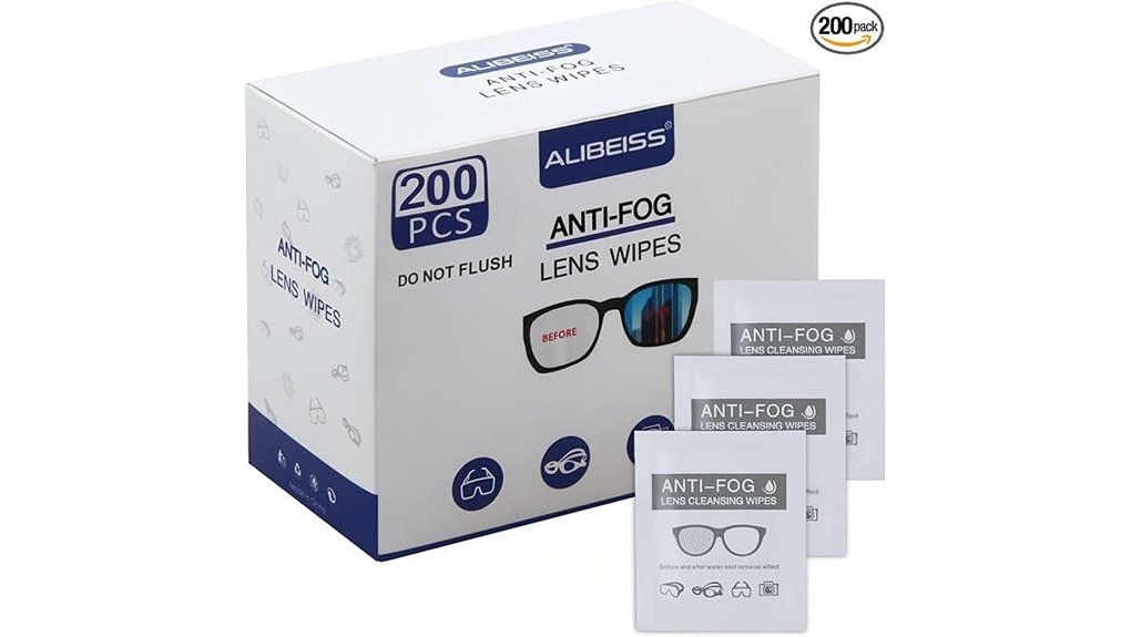 pre moistened anti fog lens wipes