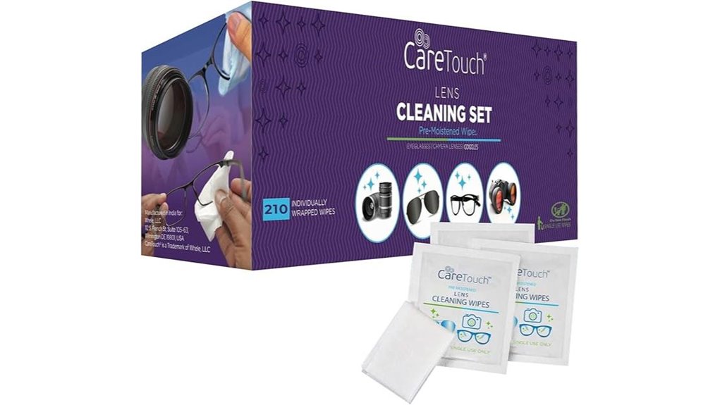 pre moistened lens cleaning wipes