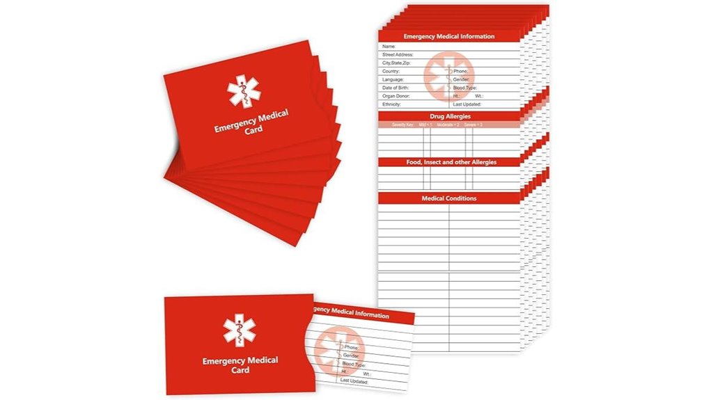 protective emergency card pack