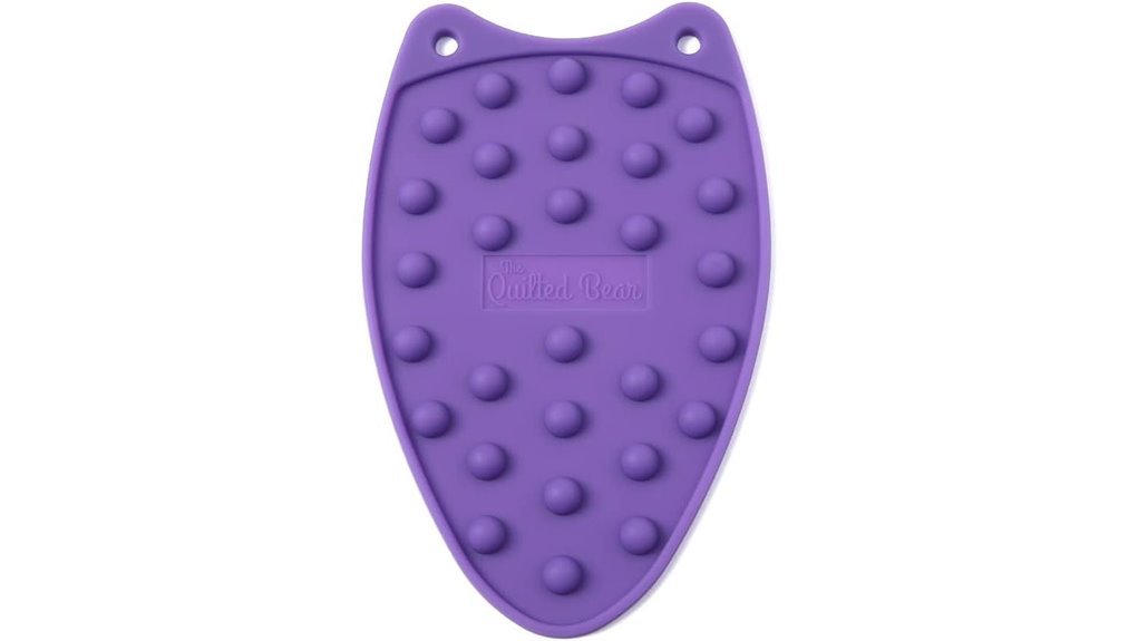 purple quilted bear mat