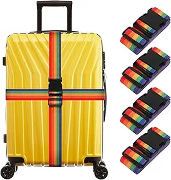 rainbow adjustable luggage straps