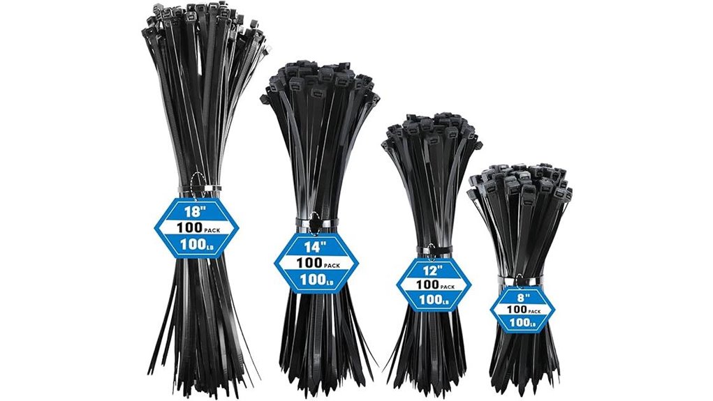 razcc black 400 zip ties