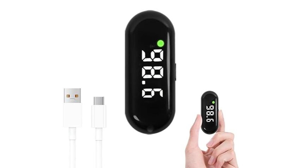 rechargeable black touchless thermometer