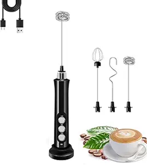 rechargeable milk frother triple whisks