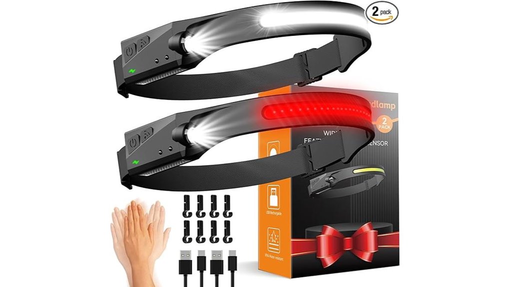 rechargeable red motion headlamps