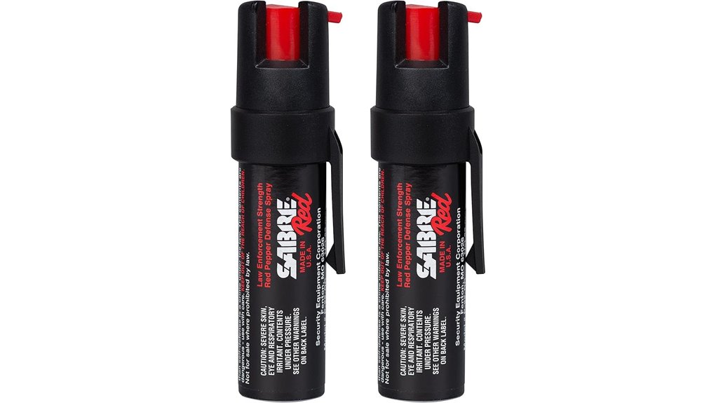 red compact police spray