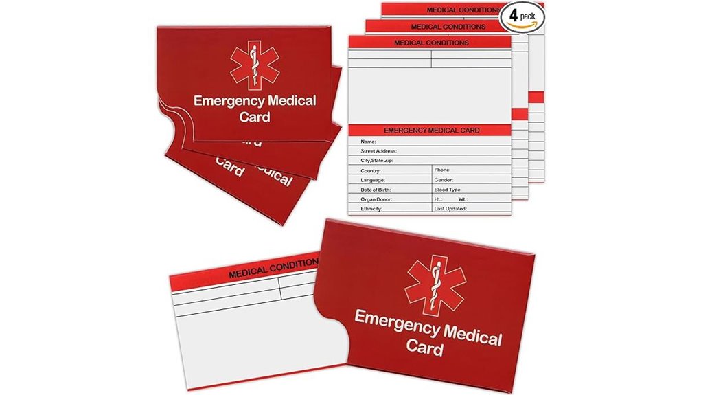 red emergency id pack