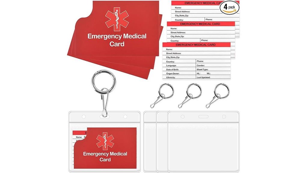 red medical alert keychains