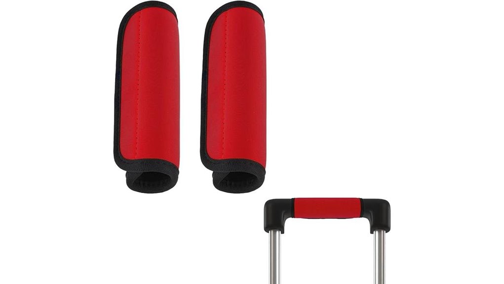 red neoprene luggage wraps