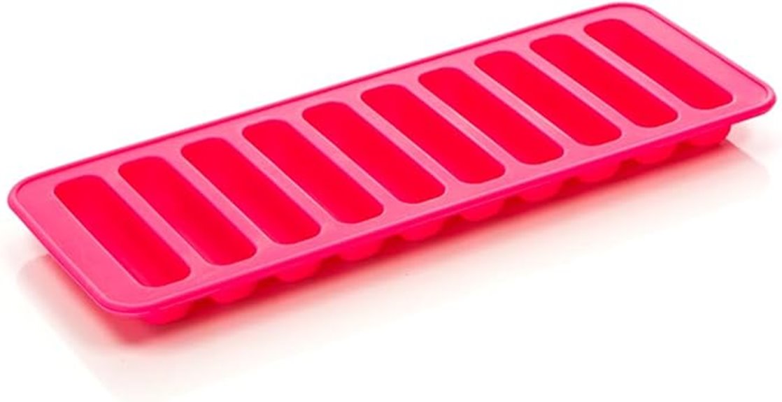 red silicone ice stick tray