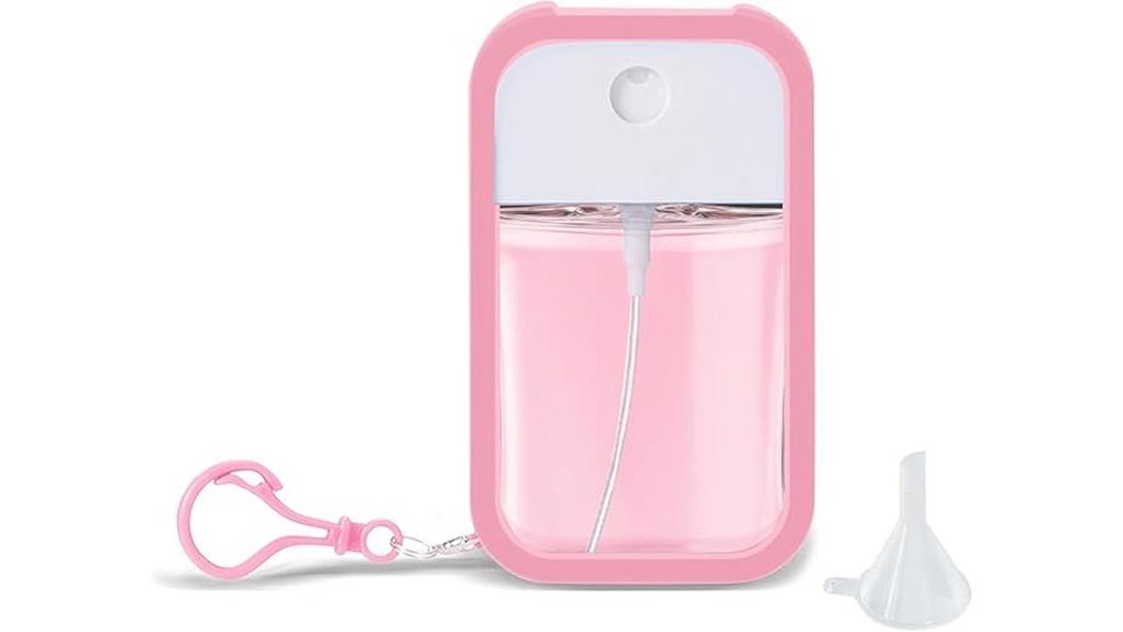 refillable 1oz sanitizer keychain