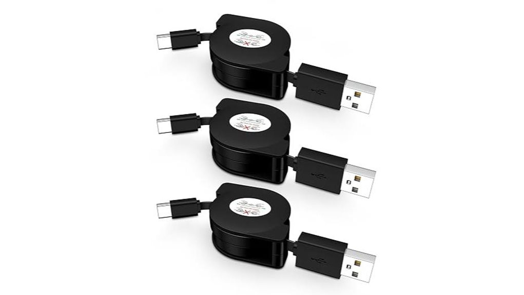retractable 3 pack usb c car