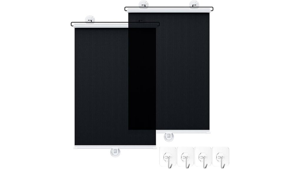 retractable blackout suction shades