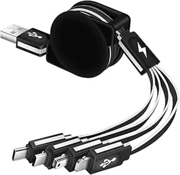 retractable universal usb pack