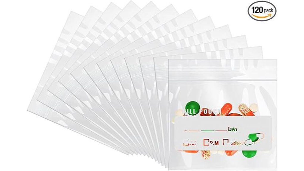 reusable 120 6mil bpa free pillpouches