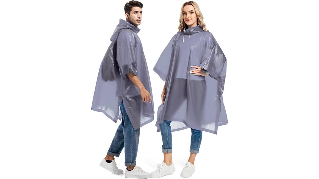 reusable 2 pack hooded ponchos