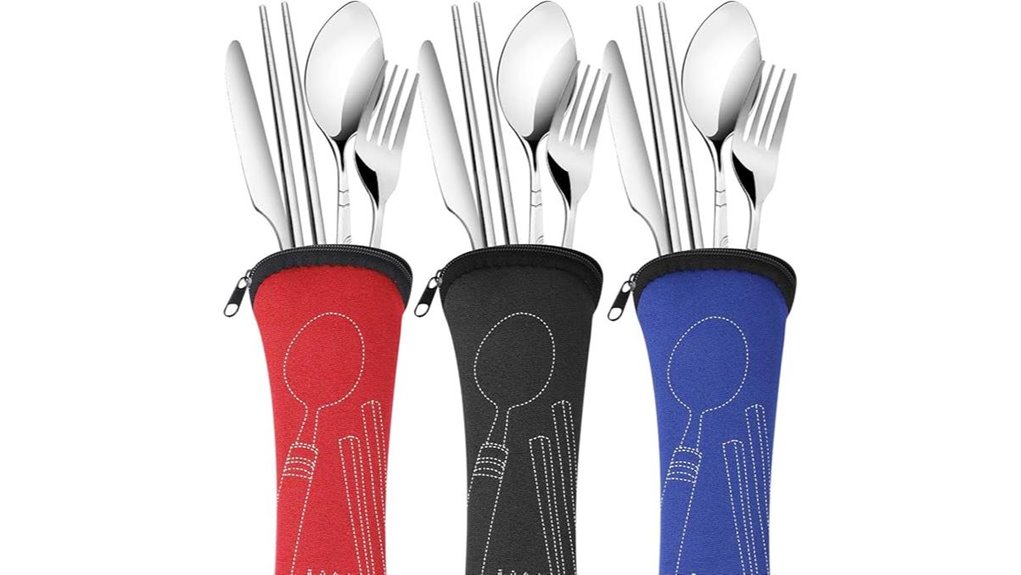 reusable 3 pack flatware case