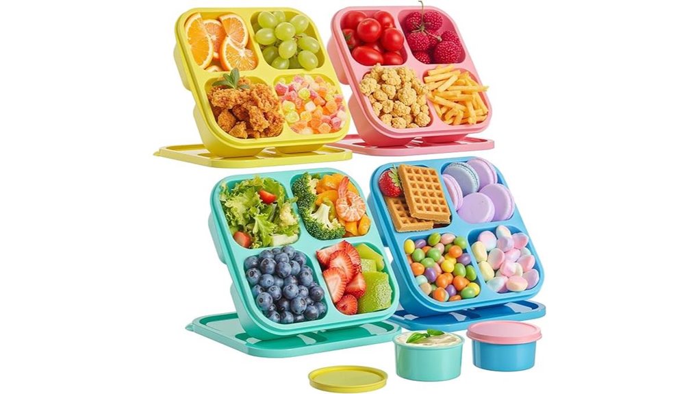 reusable 4 compartment snack box