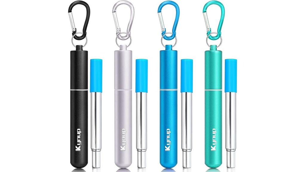 reusable 4 pack metal straws