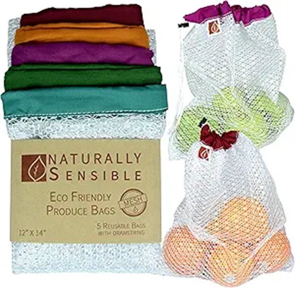 reusable 5 pack eco friendly mesh