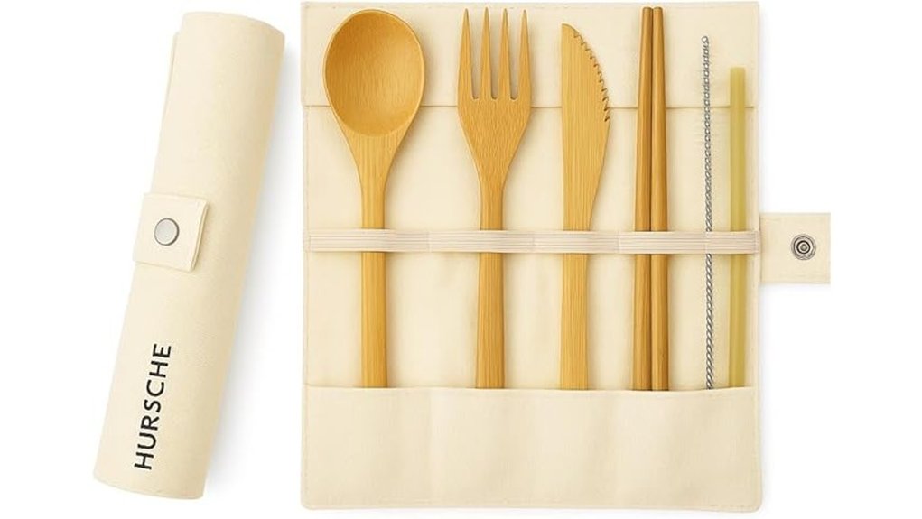 reusable bamboo utensil case
